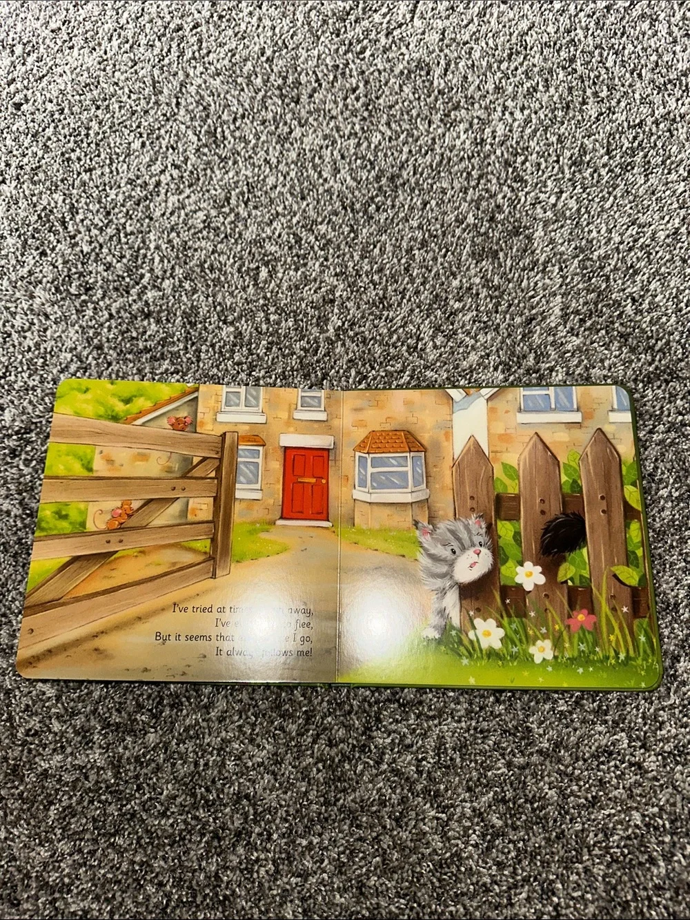 It's Following Me! Gray Kitten Board Book - Kids Learning Toy